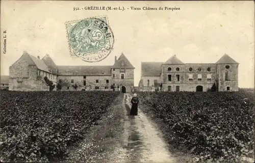 Ak Grezille Maine et Loire, Vieux Chateau du Pimpean