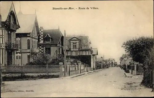 Ak Blonville sur Mer Calvados, Route de Villers