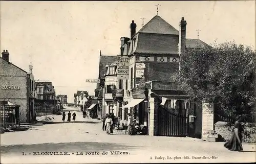Ak Blonville sur Mer Calvados, La route de Villers