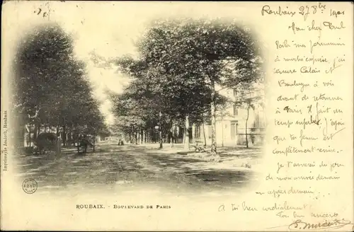 Ak Roubaix Nord, Boulevard de Paris