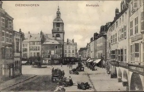 Ak Thionville Diedenhofen Lothringen Moselle, Marktplatz