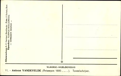 Ak Belgischer Schriftsteller Antoon Vandevelde, Portrait