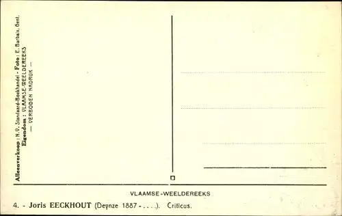 Ak Belgischer Schriftsteller Kritiker Joris Eeckhout, Portrait