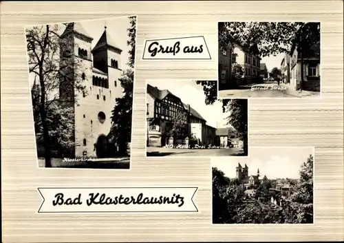Ak Bad Klosterlausnitz in Thüringen, Klosterkirche, Teilansicht, Hotel
