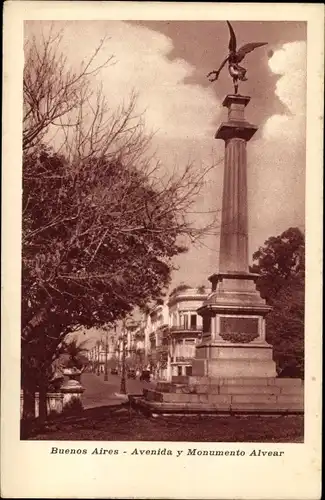 Ak Buenos Aires Argentinien, Avenida y Monumento Alvear