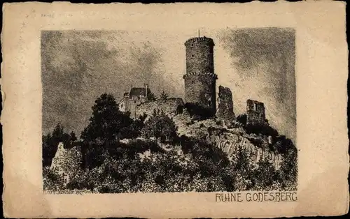 Künstler Ak Jander, C., Bad Godesberg Bonn am Rhein, Ruine