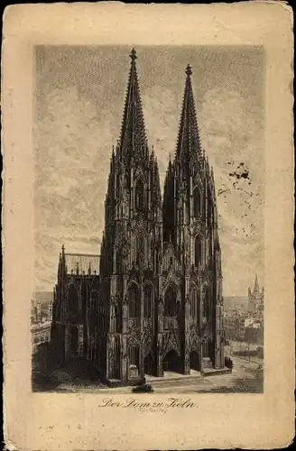 Künstler Ak Köln am Rhein, Dom, Westseite