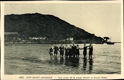 Ak Cap Saint Jacques Vũng Tàu Vietnam, Vue prise de la plage devant le Grand Hôtel