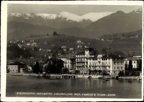Ak Lugano Kanton Tessin, Strandhotel Seegarten, Lugano-Lido