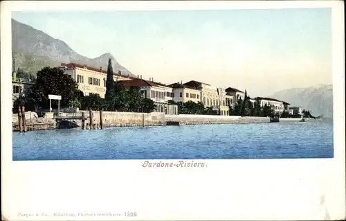 Ak Gardone Riviera Lombardia, Blick auf ein Hotel