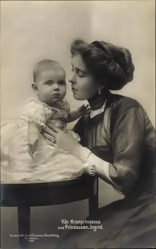 Ak Königin Margarethe Connaught mit Prinzessin Ingrid