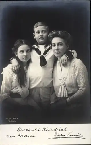 Ak Prinzessin Marie Alexandra und Prinz Berthold von Baden, Prinzessin Max