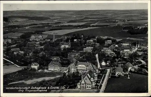 Ak Zschadraß Colditz in Sachsen, Luftbild Landesheilanstalt, Original Fliegeraufnahme