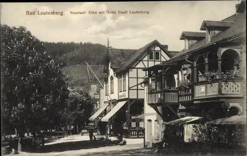 Ak Bad Leutenberg Thüringen, Neustadt-Allee mit Hotel Stadt Leutenberg