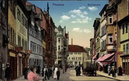 Ak Pößneck in Thüringen, Breitestraße