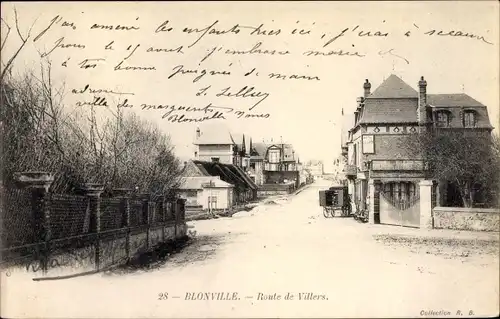 Ak Blonville sur Mer Calvados, Route de Villers