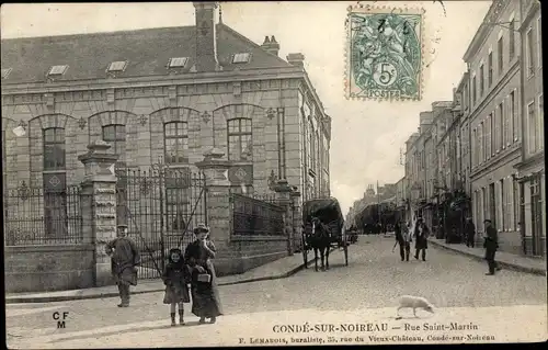 Ak Condé sur Noireau Calvados, Rue Saint Martin