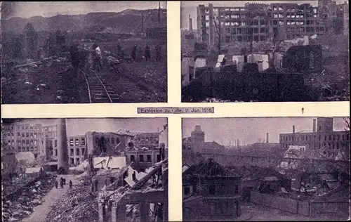 Ak Lille Nord, Explosion 11 Jan. 1916, Kriegszerstörungen