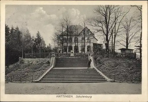 Ak Hattingen an der Ruhr, Waldrestaurant Schulenburg, Treppe