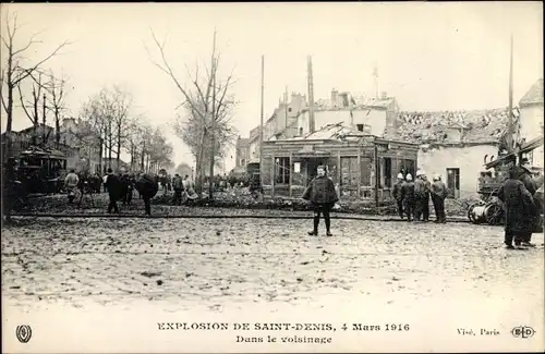 Ak Saint Denis Seine Saint Denis, Catastrophe, Explosion 1916, Dans le voisinage
