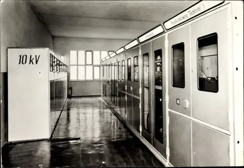 Ak Nordhausen in Thüringen, erstes Straßenbahn Umformerwerk der DDR auf Silizium Basis