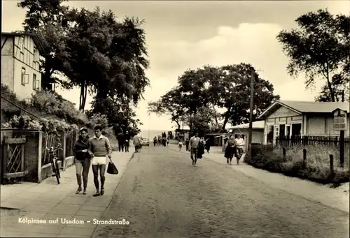 Ak Ostseebad Kölpinsee auf Usedom, Strandstraße