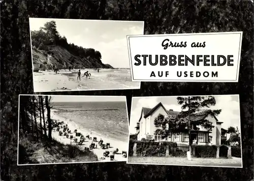 Ak Stubbenfelde auf Usedom, Strandpartie, Pension