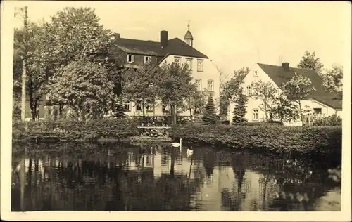 Ak Kretscham Rothensehma Neudorf Sehmatal im Erzgebirge, Genesungsheim, Wasserpartie