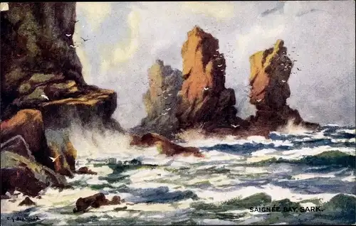 Künstler Ak Sark Kanalinseln, Saignee Bay