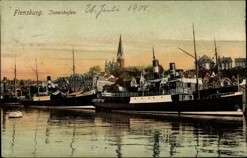 Ak Flensburg in Schleswig Holstein, Innenhafen