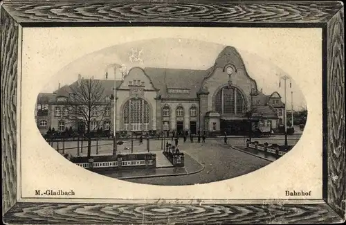 Präge Passepartout Ak Mönchengladbach am Niederrhein, Bahnhof