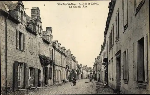 Ak Fontevrault Maine-et-Loire, La Grande Rue