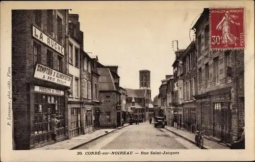 Ak Condé sur Noireau Calvados, Rue Saint Jacques