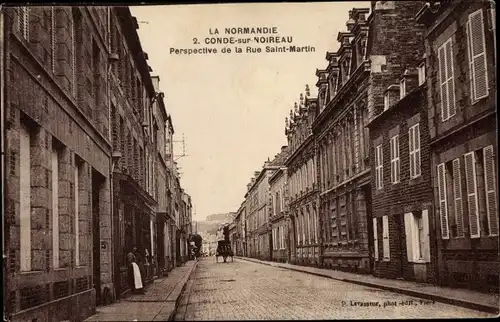 Ak Condé sur Noireau Calvados, Rue Saint Martin