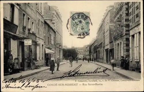 Ak Condé sur Noireau Calvados, Rue Saint Martin