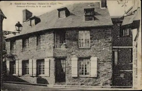 Ak Condé sur Noireau Calvados, Maison ou naquit Dumont d'Urville