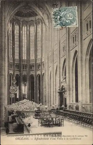 Ak Orléans Loiret, Effondrement d'une Voute a la Cathedrale 1904