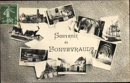 Ak Fontevrault Maine-et-Loire, Eglise, Tombeaux, Ruines