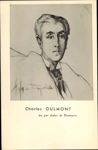 Künstler Ak Französischer Schriftsteller Charles Oulmont, Portrait