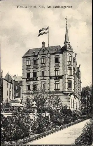 Ak Hansestadt Kiel, Holsts Hotel, Am Schlossgarten