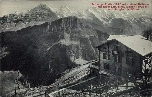 Ak Kanton Bern, Kleine Scheidegg, Schynige Platte, Hotel Bellevue, Eiger, Mönch und Jungfrau