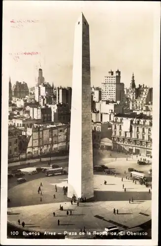 Ak Buenos Aires Argentinien, Plaza de la Republica, El Obelisco
