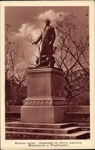 Ak Buenos Aires Argentinien, Homenaje de Norte América, Monumento a Washington