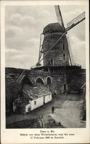 Ak Zons Dormagen Niederrhein, Windmühle