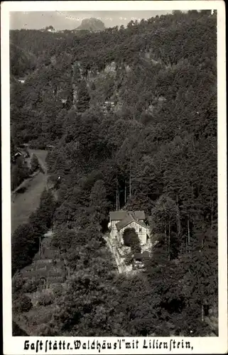 Ak Bad Schandau an der Elbe, Gaststätte Waldhäusl, Lilienstein