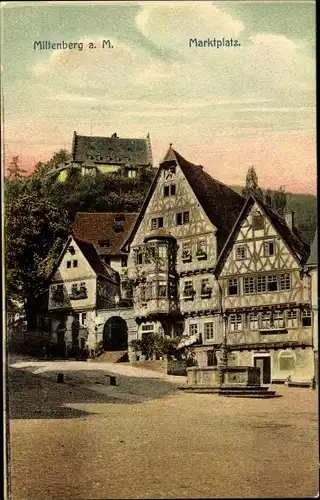 Ak Miltenberg am Main in Unterfranken, Marktplatz