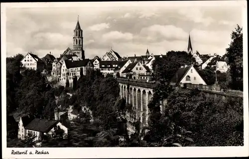 Ak Rottweil am Neckar, Stadtbild mit Viadukt