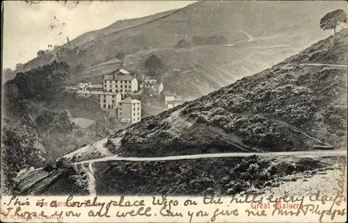 Ak Great Malvern West Midlands England, Panorama