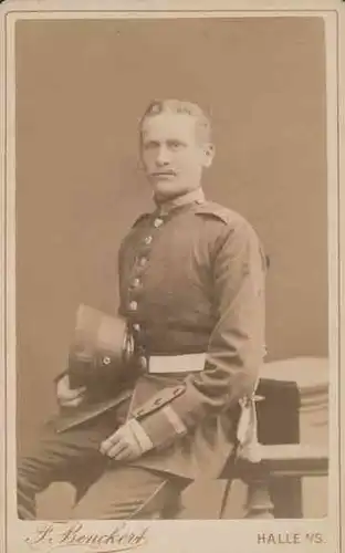 CdV Halle an der Saale, Deutscher Soldat, Portrait, 2 Thür Inf Regt Nr 32