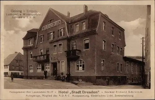 Ak Geising im Erzgebirge, Hotel "Stadt Dresden"